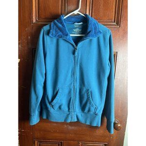 LL Bean Fleece Lined Full Zip Cozy Jacket Pockets Sz L